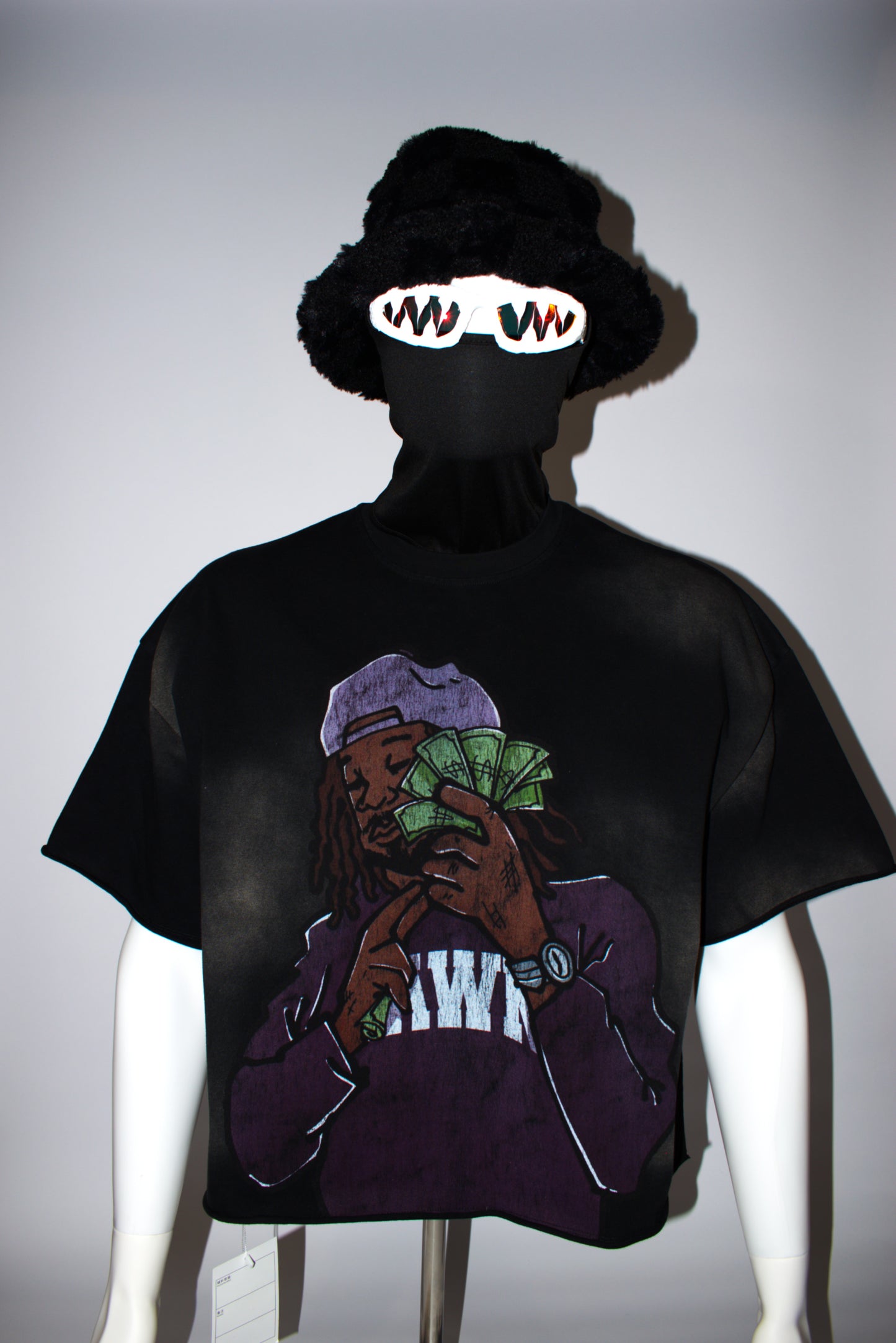 Of course I know I am rich Black cropped t-shirt
